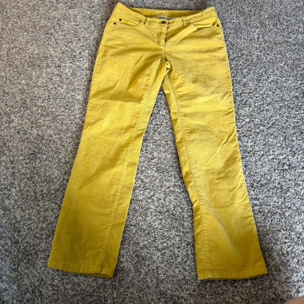 Boden Women Mustard Yellow Corduroy Straight Leg Pants US 6P Petite W0115